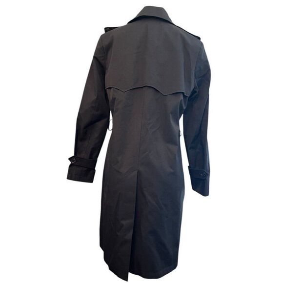 Lauren Ralph Lauren Size Small Water Resistant Black Trench Coat Lined NWT - Picture 2 of 5